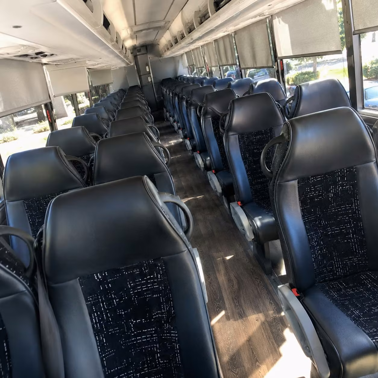 56 passenger charter bus inside