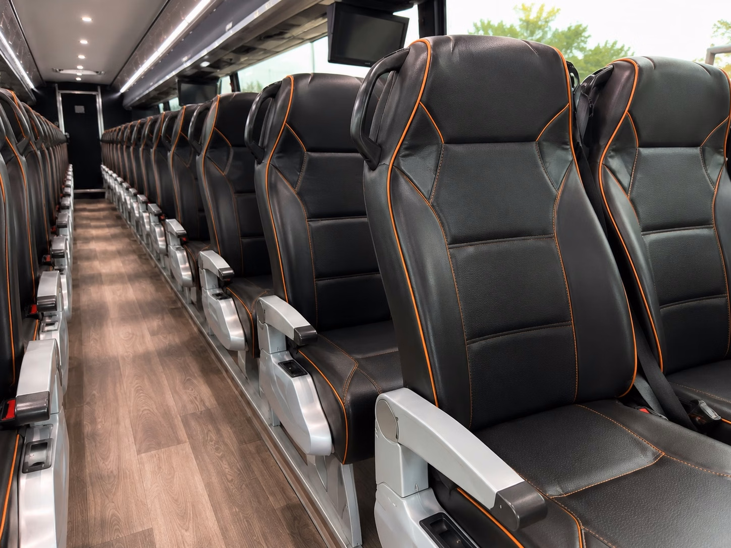 56 passenger charter bus interior